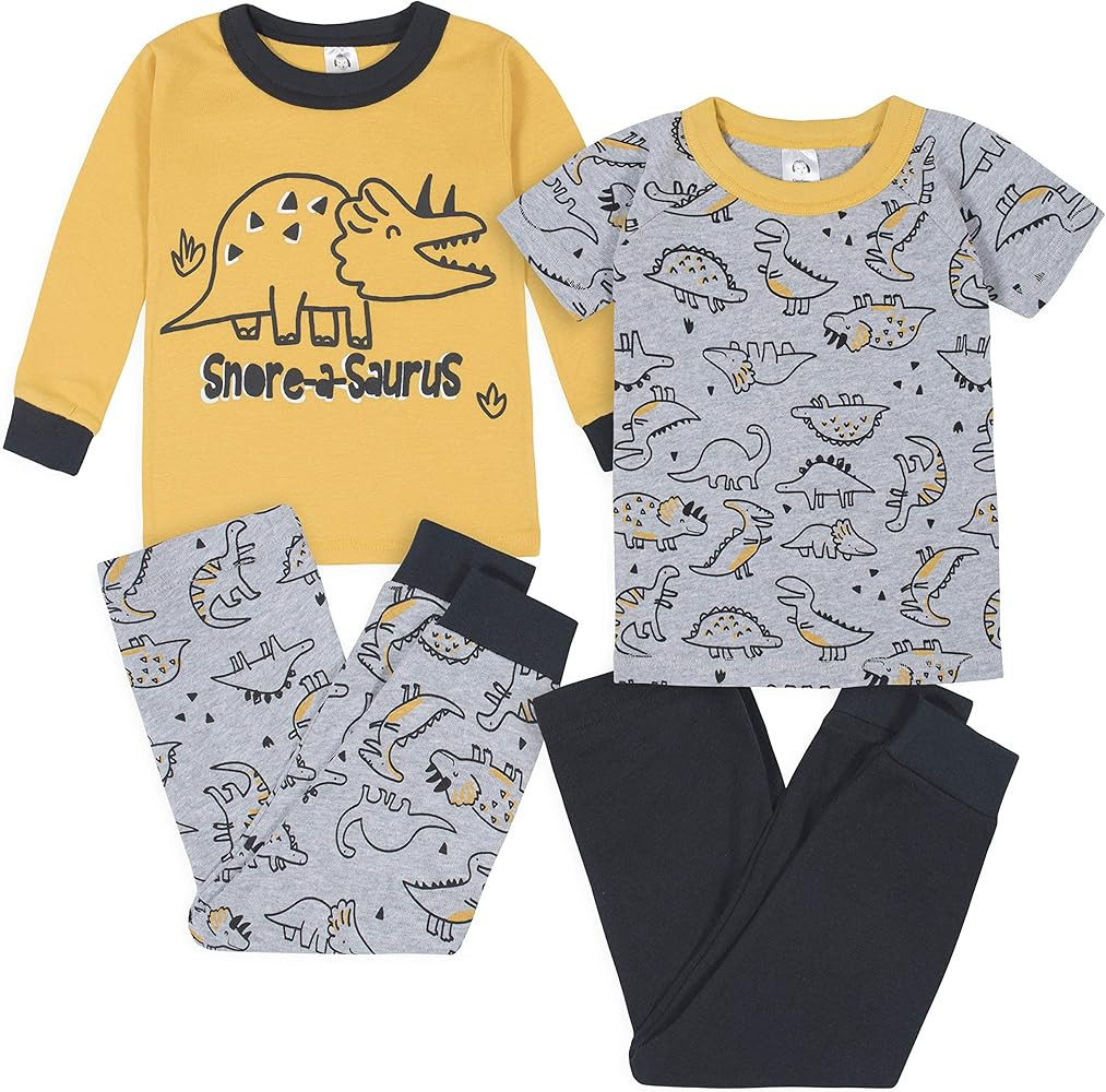 Gerber Baby Boys' Toddler Snug Fit 4-Piece Pajama Set | Amazon (US)