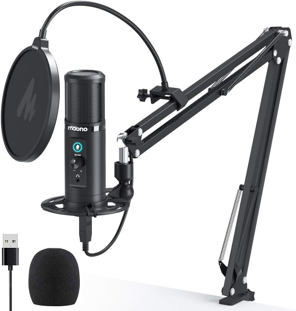 USB Microphone with Zero Latency Monitoring MAONO AU-PM422 192KHZ/24BIT Professional Cardioid Con... | Amazon (US)