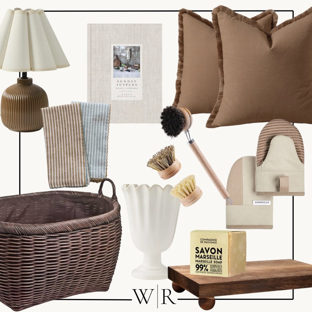 Fall neutrals. Brown throw pillows. Cook book. Large Laundry basket and kitchen essentials because updating for fall can be practical. 

#LTKFallSale #LTKHome #LTKSaleAlert