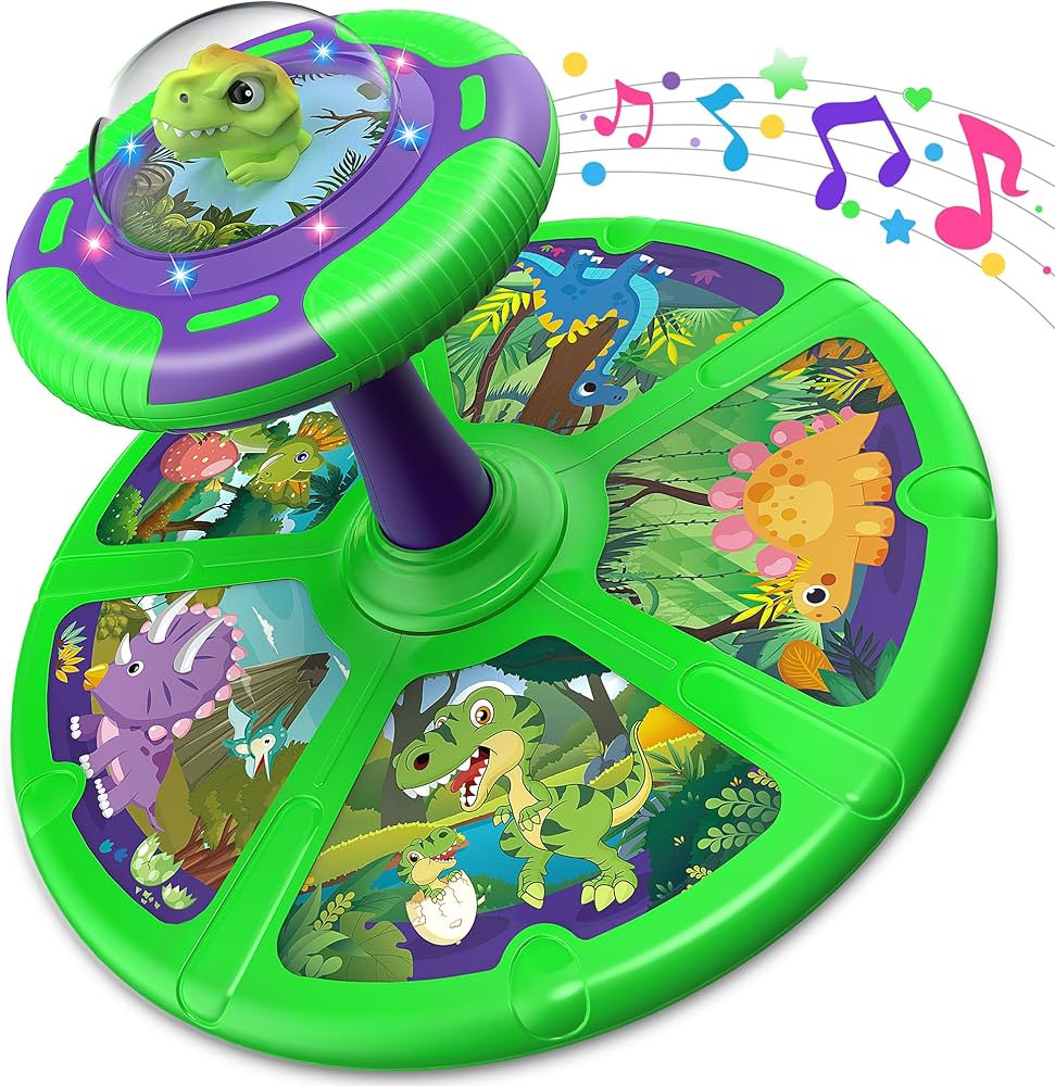 Dinosaur Sit and Spin, 360° Sit n Spin, Toddler Toy Age 1 2 3 with LED & Music, Birthday Gift fo... | Amazon (US)
