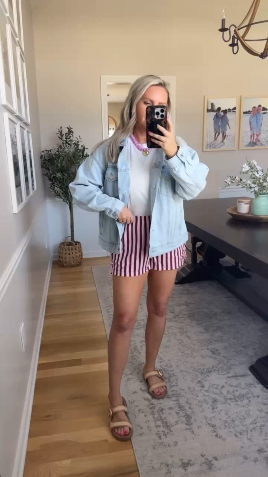Spring outfit inspo, summer outfit inspo, striped shorts, elevated casual ootd, light wash denim jacket, Lovelylifestyling 

#LTKSeasonal #LTKootd #LTKSpringSale