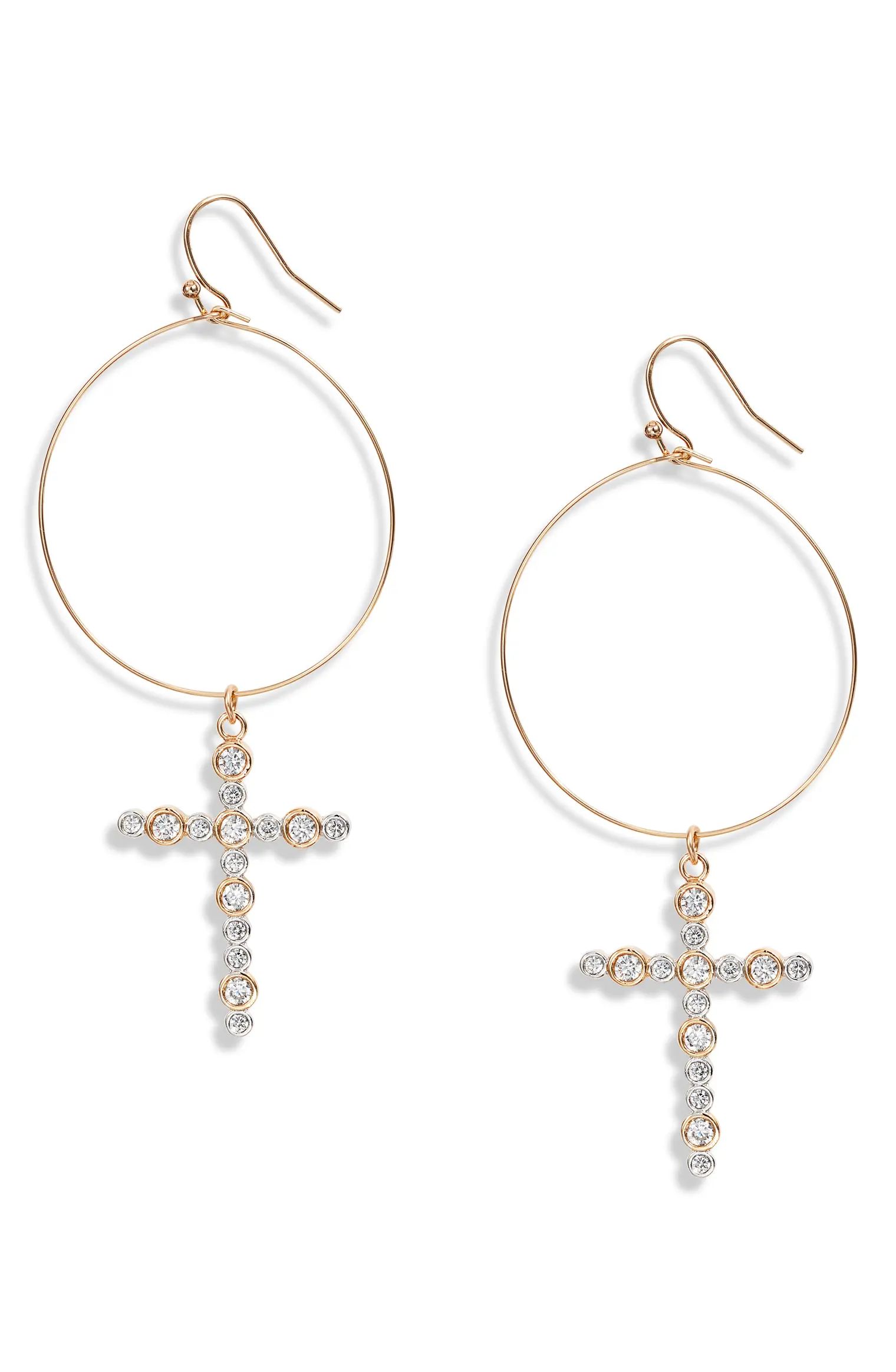 Hope Cross Hoop Earrings | Nordstrom