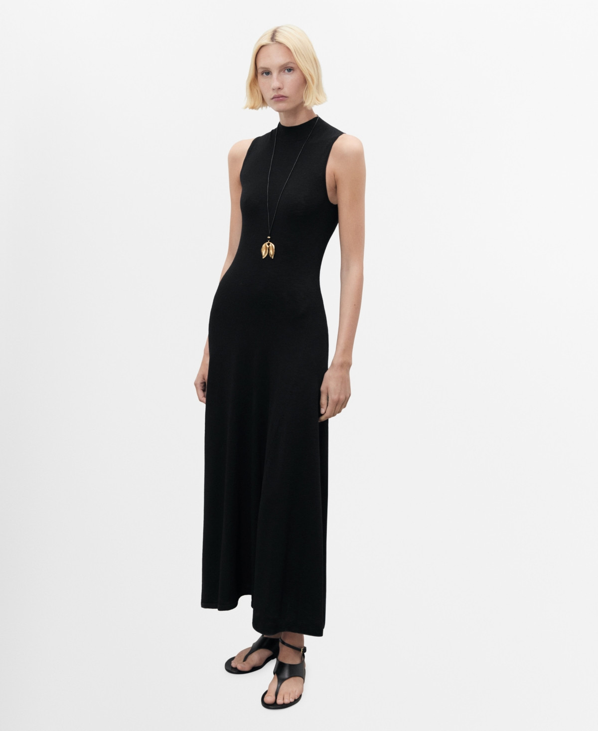 Mango Women's Fine Knit A-Line Dress - Black | Macy's
