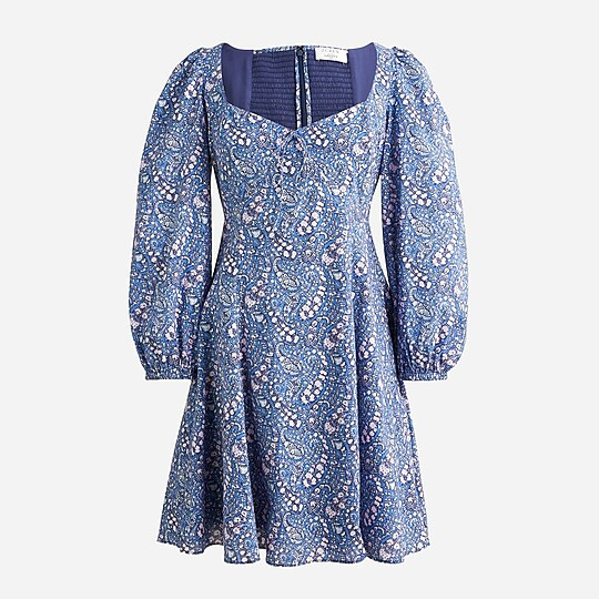 Sweetheart long-sleeve mini dress in Liberty® Bourton Bloom fabric | J. Crew US