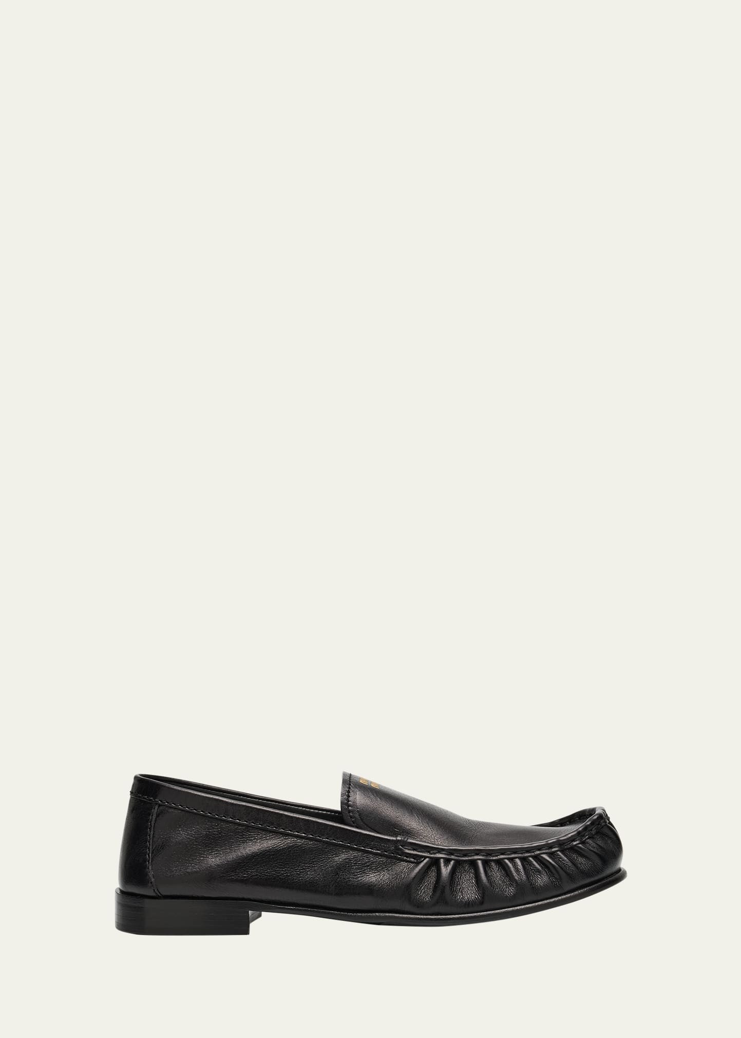 Miu Miu Ruched Leather Mocassin Loafers | Bergdorf Goodman