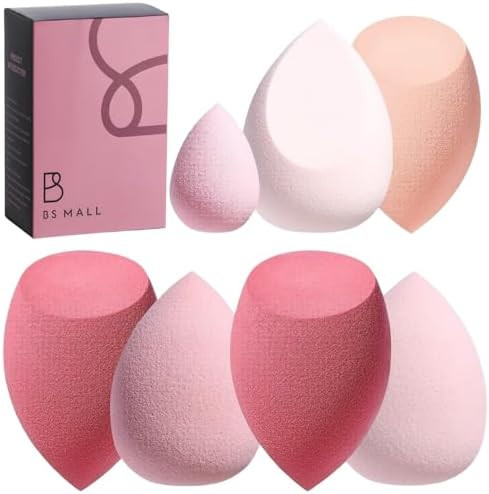 Makeup Sponge Set BS-MALL with Storage Case 7 Pcs for Liquid, Cream, and Powder,SAVE Foundation w... | Amazon (US)