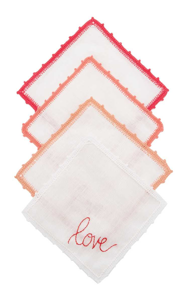 Set-of-4 Hand-Crochet Love Cocktail Napkins | Moda Operandi (Global)