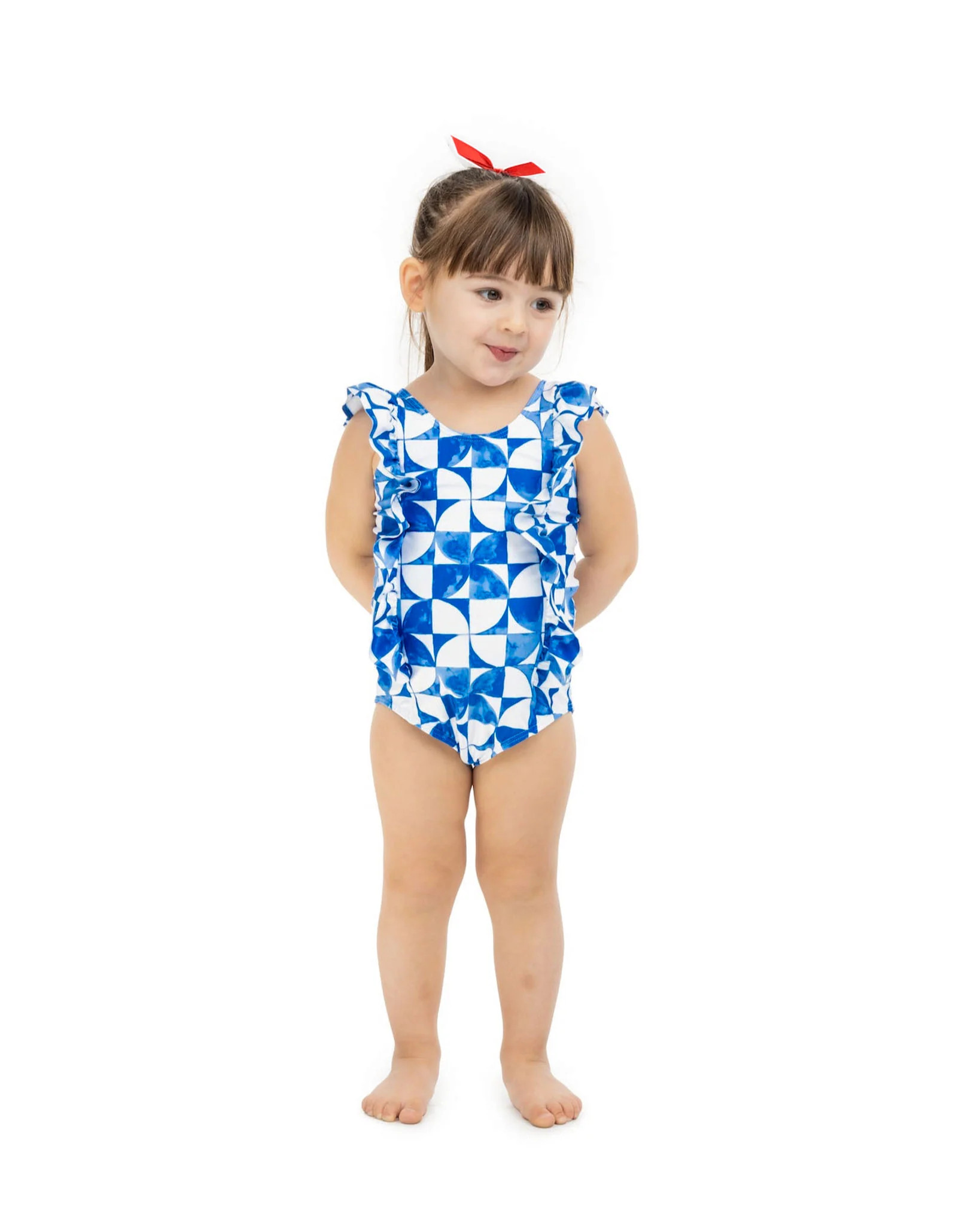The Greece - Girls Ruffle One Piece UPF 50+ | Kenny Flowers