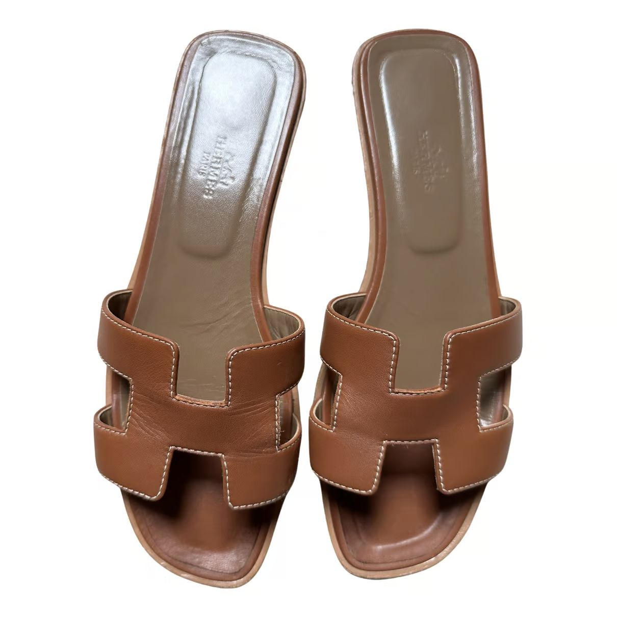 Oran leather sandal Hermès Brown size 40 EU in Leather - 35287574 | Vestiaire Collective (Global)