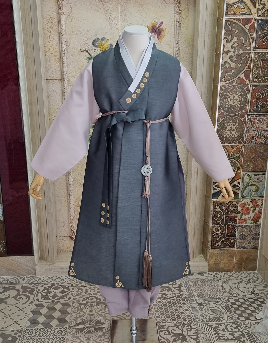 Man Hanbok Male Korea Traditional Clothes Set Wedding Ceremony Birthday Green Khaki CUSTOM-MADE  ... | Etsy (US)