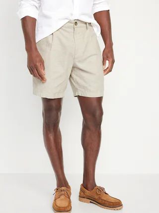 Slim Linen-Blend Chino Shorts -- 7-inch inseam | Old Navy (US)