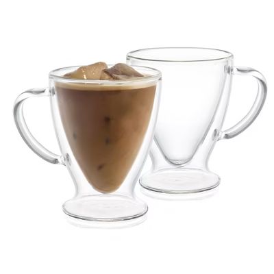 JoyJolt Declan Irish Double Wall Insulated Glass Coffee Cups - Set of 2 -10-Ounces | Target