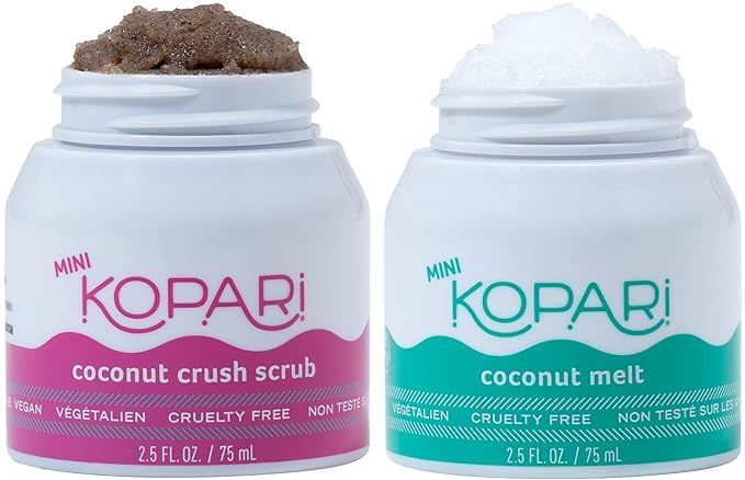 Kopari The Perfect Body Scrub and Moisturizer Set, Mini Hydrating Coconut Melt Moisturizer and Ex... | Amazon (US)