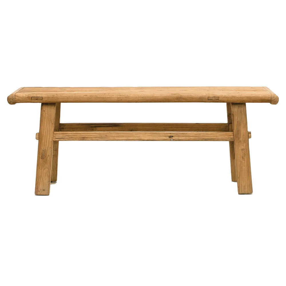 Esther Coastal Beach Brown Reclaimed Wood Rectangular Coffee Table | Kathy Kuo Home