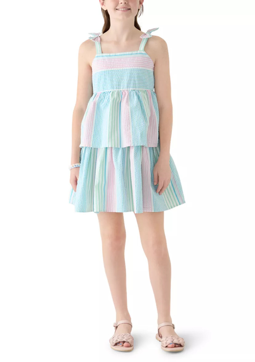 Girls 7-16 Bow Strap Dress Seersucker | Belk