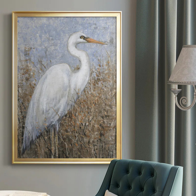 White Heron I Premium Framed Canvas - Ready To Hang | Wayfair North America