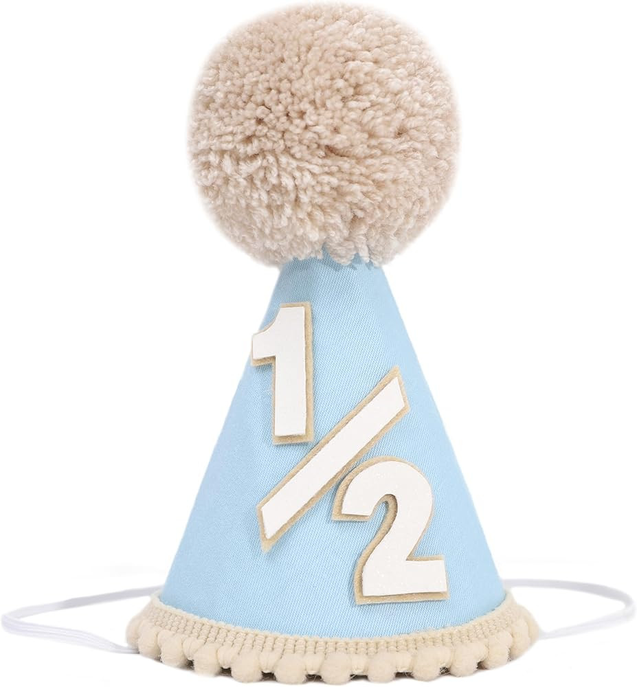 Pink Glitter Half Birthday Hat - Six Months Girl Birthday Decorations,Little Princess Cake Smash ... | Amazon (US)