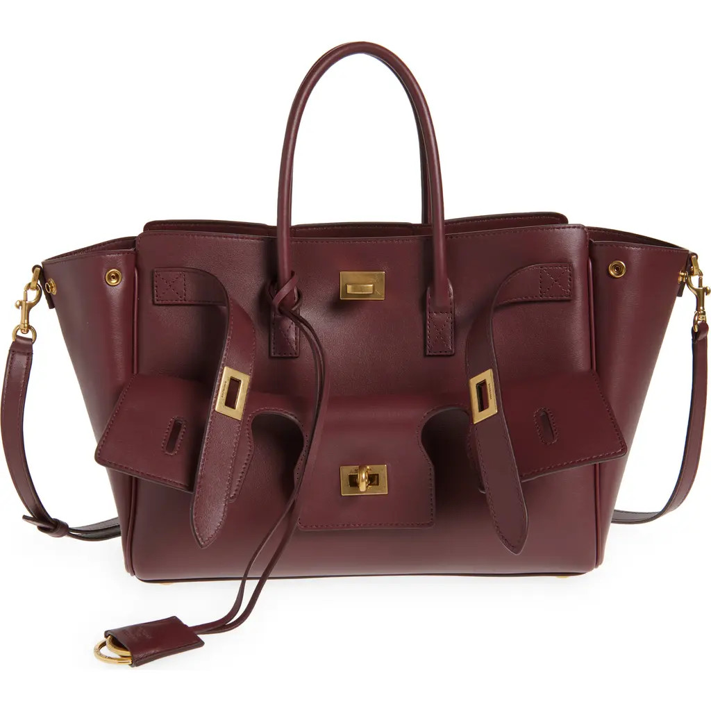 Balenciaga Small Bel Air Leather Tote in 6034 Dark Burgundy at Nordstrom | Nordstrom