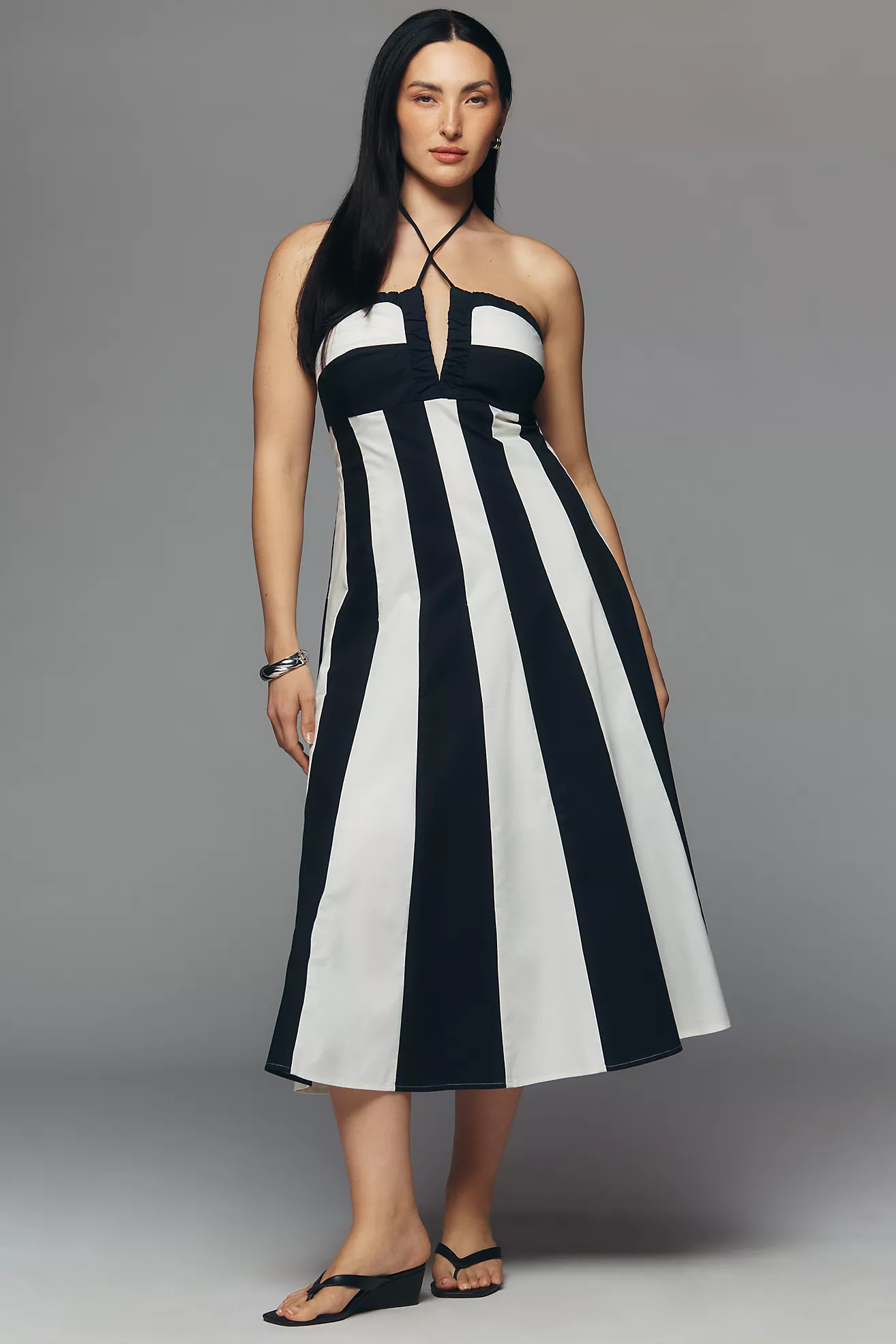 Maeve Halter Colorblock Midi Dress | Anthropologie (US)