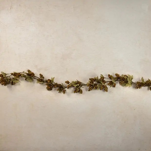 Fall Leaves and Green Hops Decorative Garland | Antique Farm House