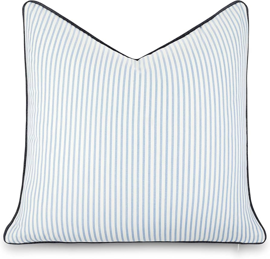 Hofdeco Premium Coastal Hampton Outdoor Performance Throw Pillow Cover Only, 22"x22" Water Repell... | Amazon (US)