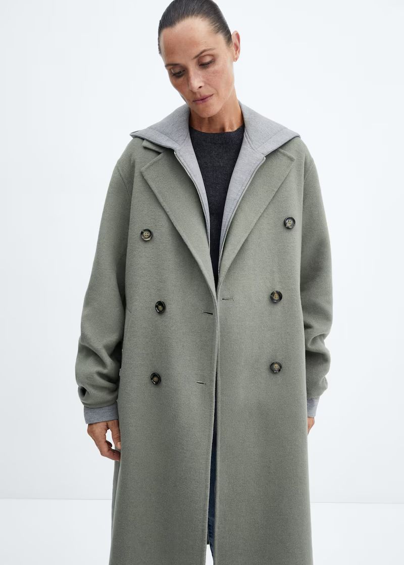 Handmade oversized wool coat | MANGO (US)