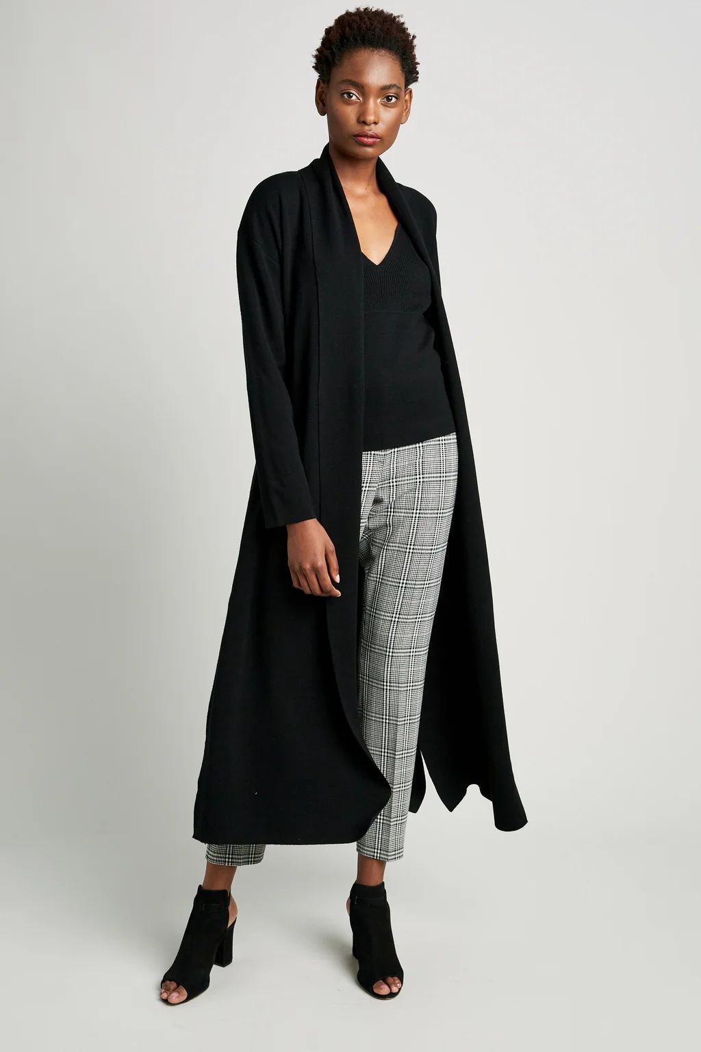 Long Sleeve Merino Wool Duster With High Side Slits | Elie Tahari
