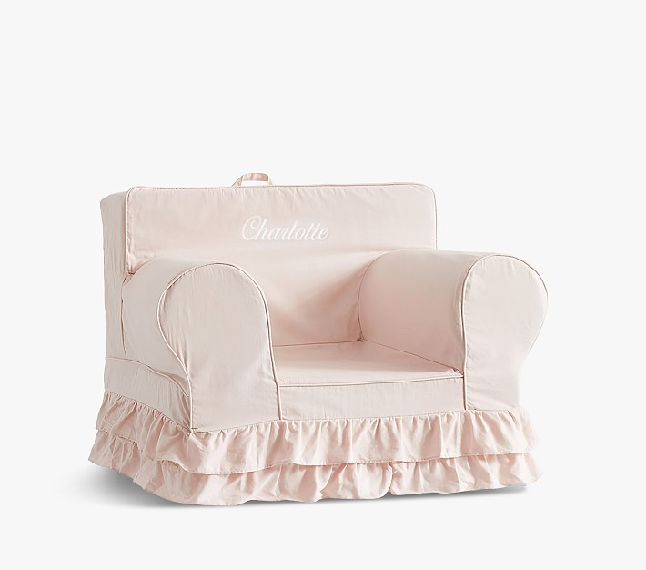 Dusty Blush Ruffle Anywhere Chair® | Pottery Barn Kids