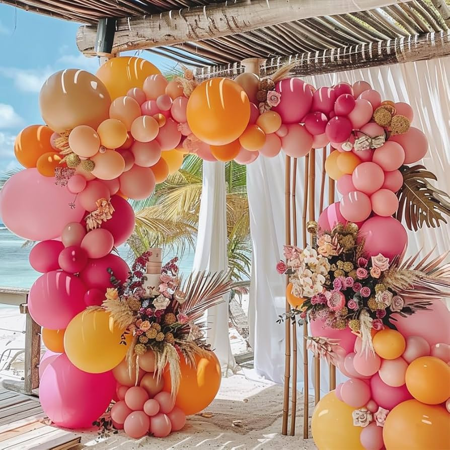 Pastel Balloon Garland Pink Yellow Peach Balloons Different Sizes Macaron peach Baby Pink Rainbow... | Amazon (US)