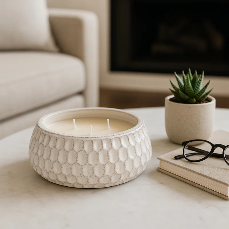 Hokku Designs Decorative Bowl French Cade & Lavander Scented Candle for Living Room Decor - Moder... | Wayfair North America