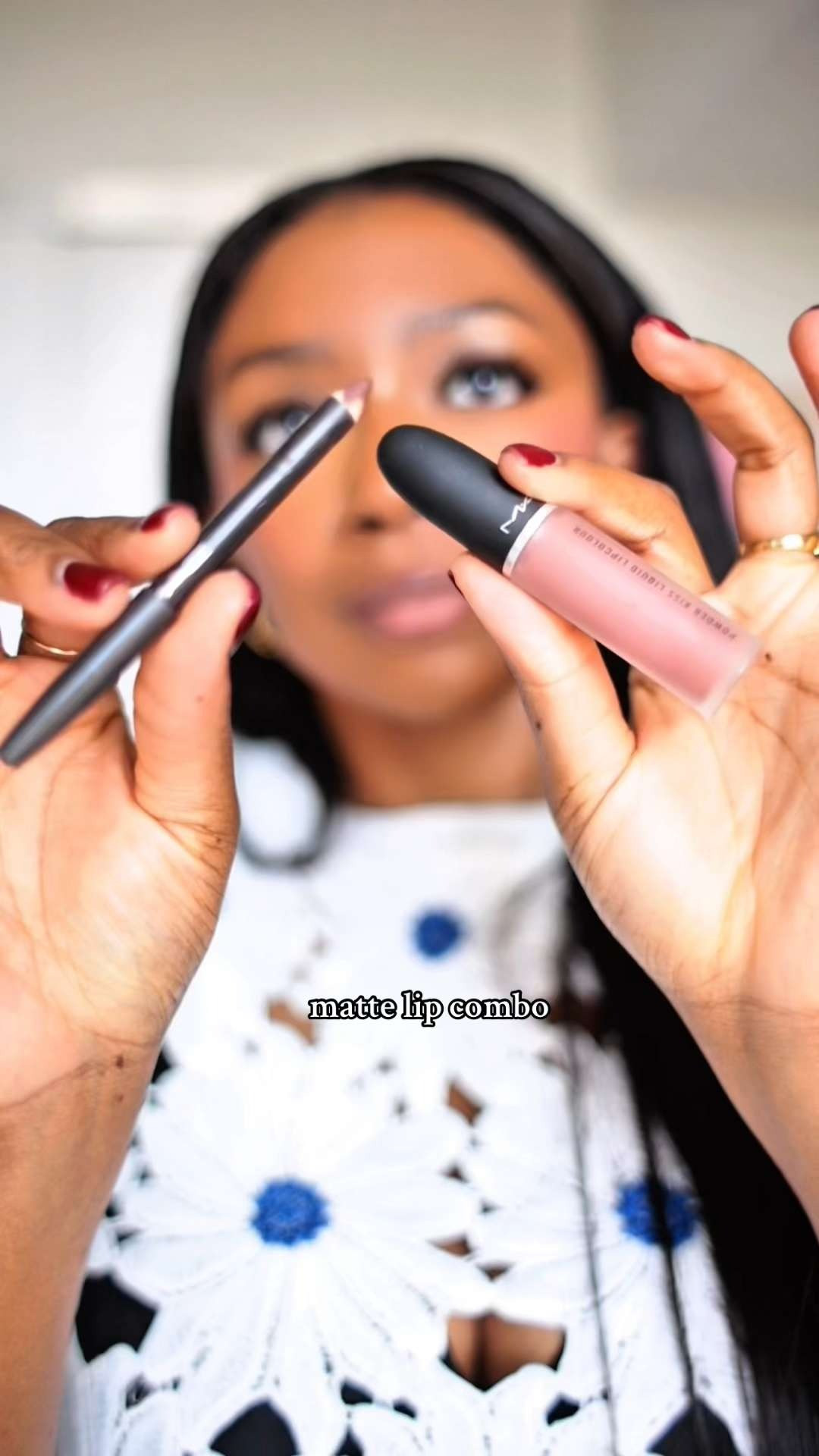 MAC Powder Kiss lip combo using MAC Date Maker and Chestnut lip liner 🤍 gorgeous matte nude lip combo for dark skin #lipcombo #maccosmetics #nudelip #mattelipstick  

 #LTKFindsUnder50 #LTKBeauty