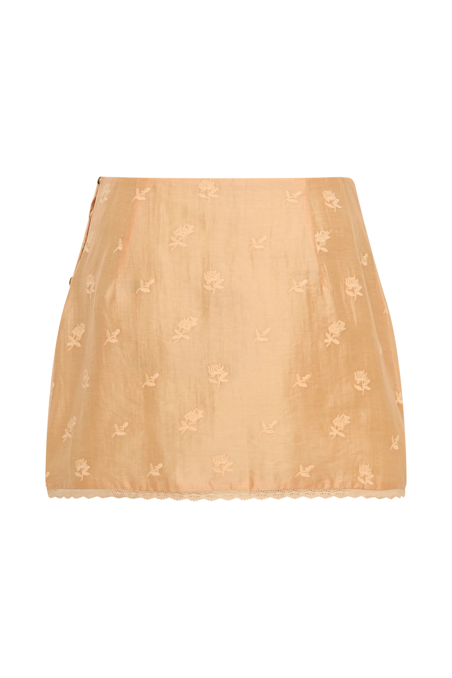Vivian Embroidered Mini Skirt - Orange | Meshki UK