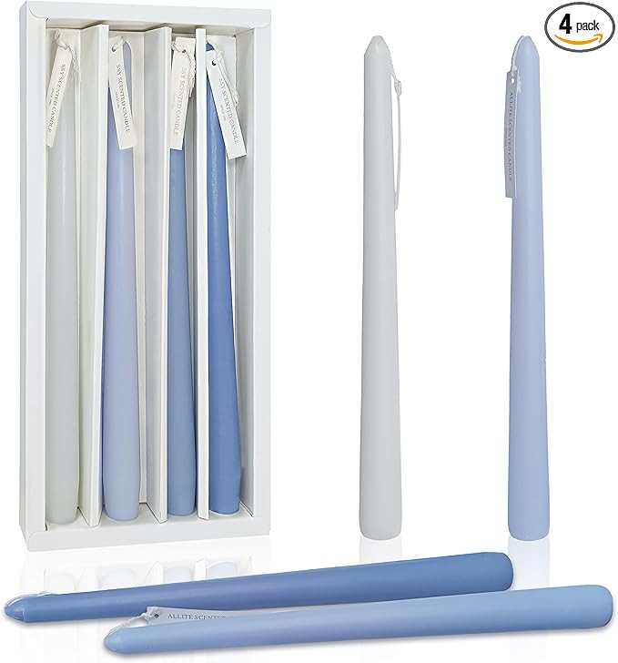 Blue Taper Candles Candle Sticks 10Inch Unscented Handmade Advent Candles Candlesticks Birthday C... | Amazon (US)