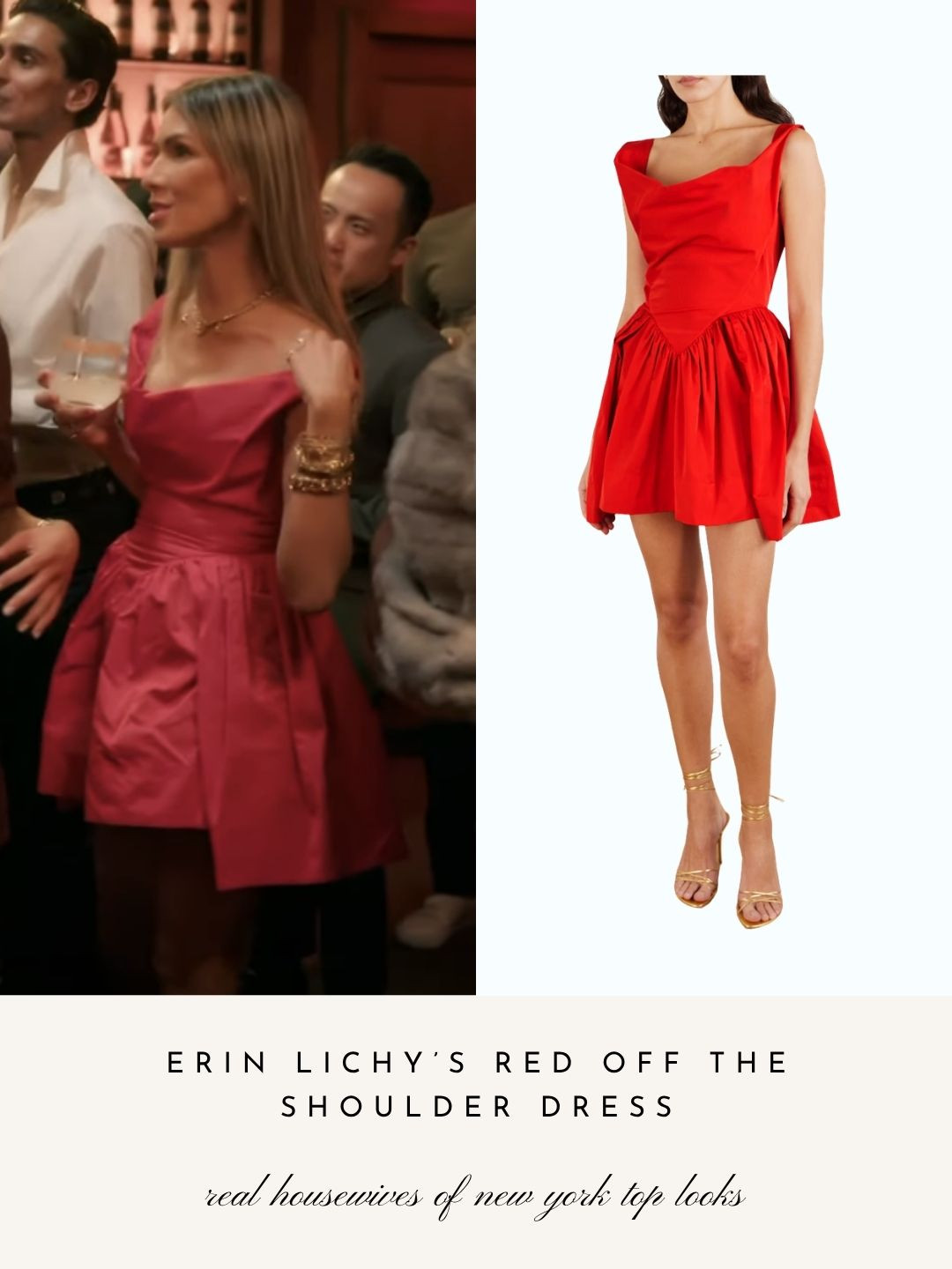 Erin Lichy's Red Off the Shoulder Dress 

 