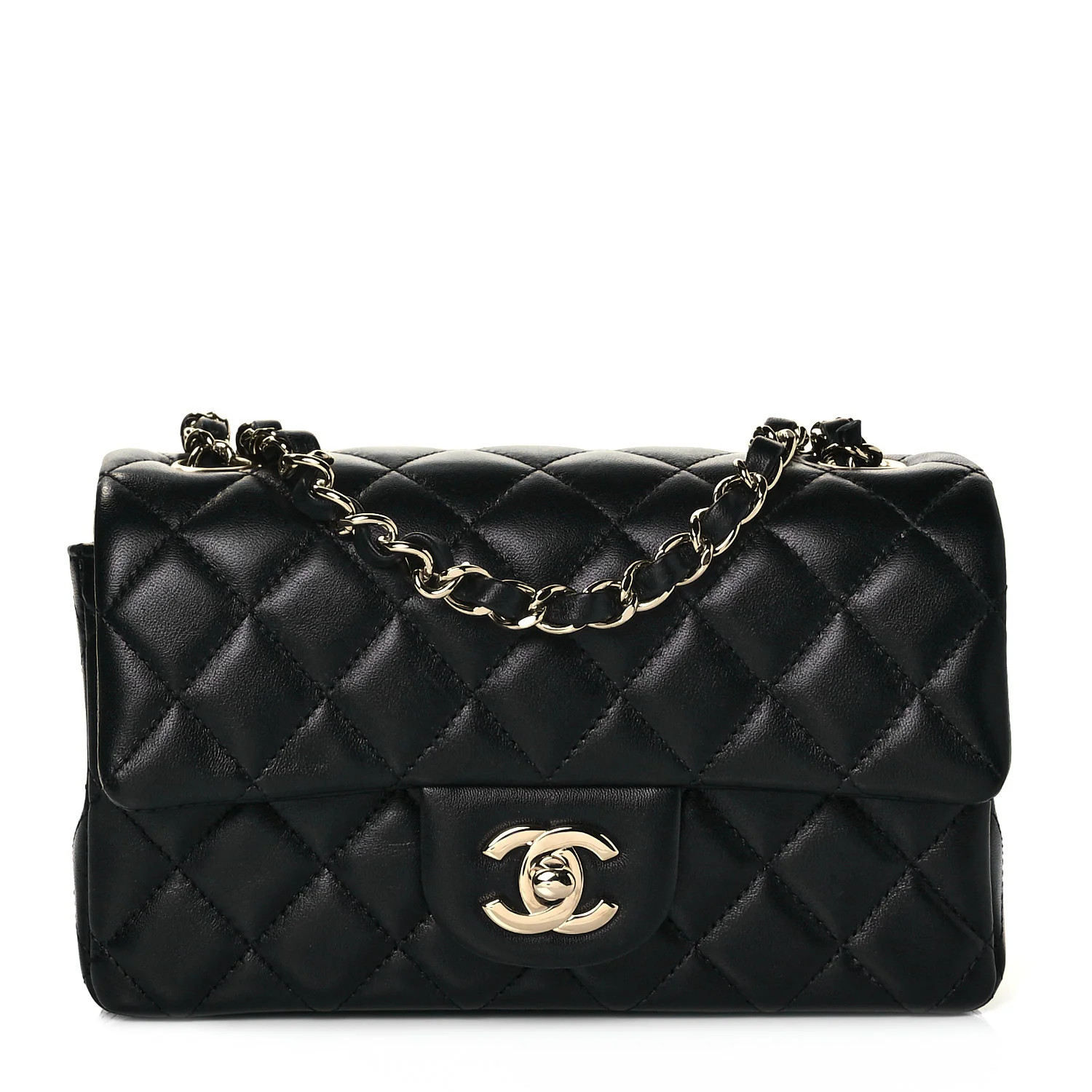 CHANEL Lambskin Quilted Mini Rectangular Flap Black | FASHIONPHILE | FASHIONPHILE (US)