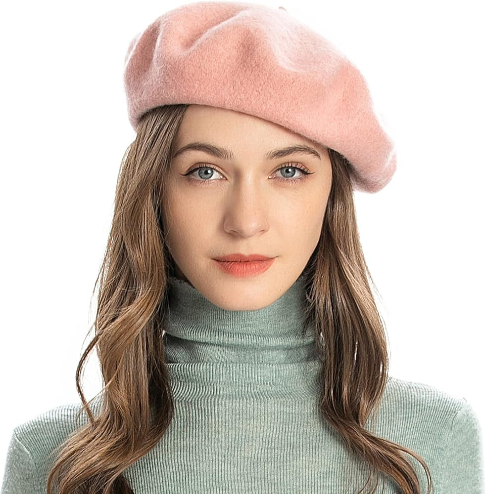 ZLYC Wool French Beret Hat Solid Color Beret Cap for Women Girls | Amazon (US)