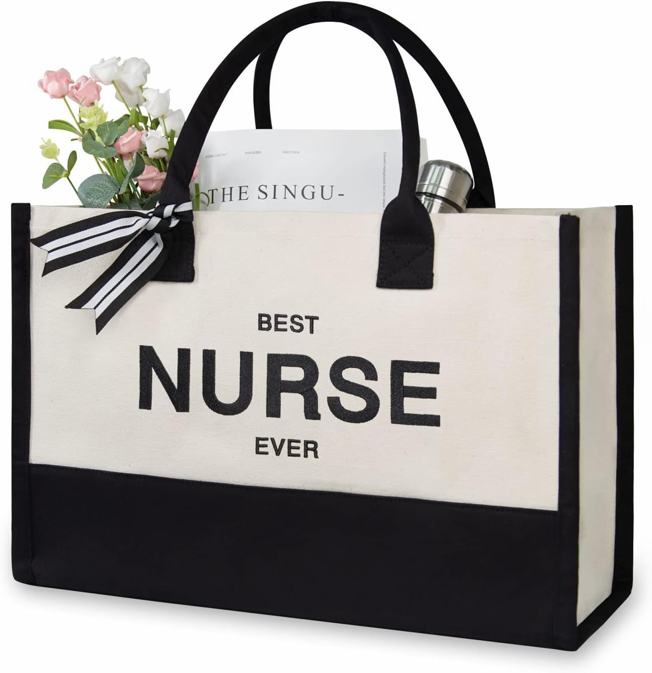 TOPDesign Embroidery Canvas Tote Bag for Women, Appreciation Gifts for Female Nurses, Nicu, Pract... | Amazon (US)