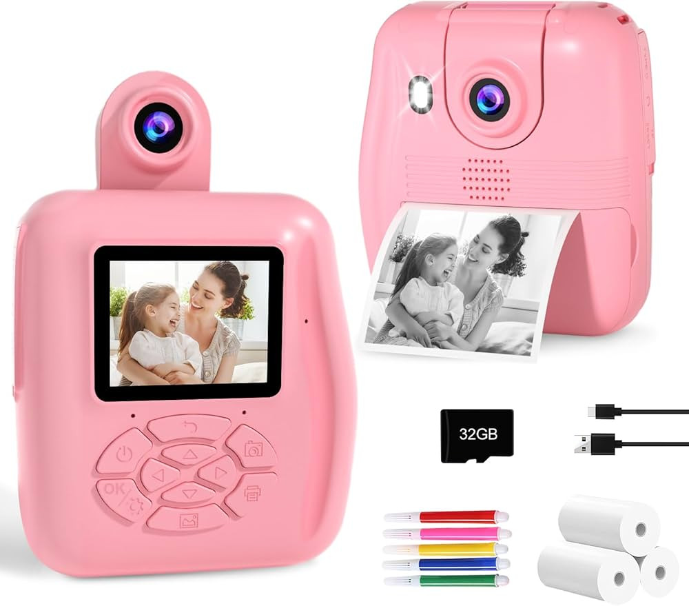 PROGRACE Kids Instant Print Camera - 1080P HD Photos & Videos - Perfect Birthday for Boys & Girls... | Amazon (US)