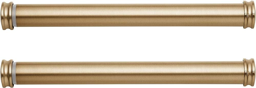 MODE Premium Collection Side Mount 1 1/8" Diameter Curtain Rod Set of Two with Warm Gold End Cap ... | Amazon (US)