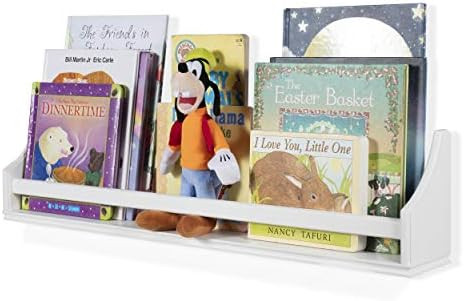 Amazon.com : Nursery Décor Wall Shelf White Long Crown Molding Floating Bookshelf for Baby and K... | Amazon (US)