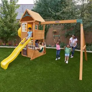 Castlewood Wooden Swing Set / Playset | KidKraft