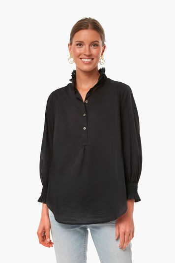 Black Teagan Popover Shirt | Tuckernuck (US)