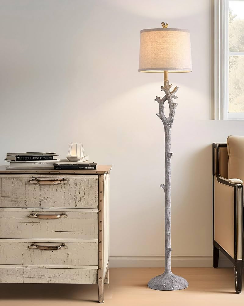 OYEARS Retro Farmhouse Floor Lamp for Living Room Rustic Standing Lamps Tree Trunk Deco Modern Co... | Amazon (US)