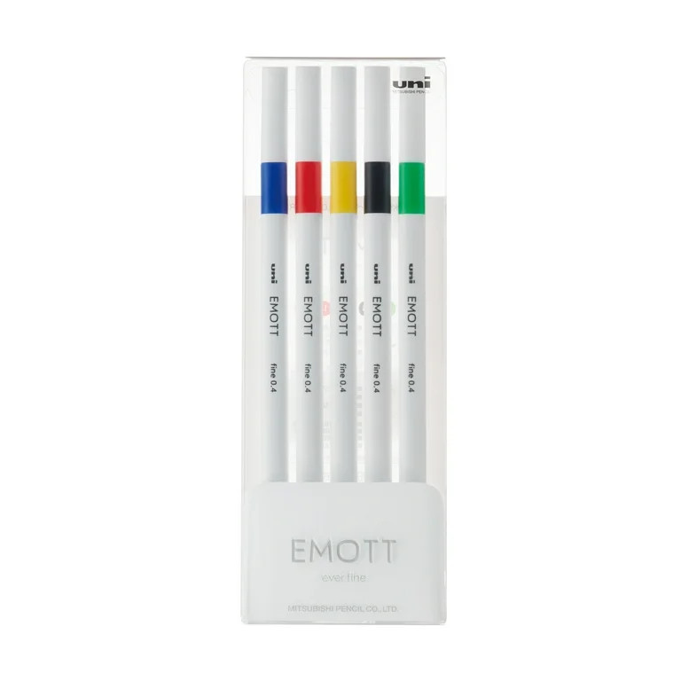 uniball EMOTT Fine Line Marker Pens, Micro Point (0.4mm), Assorted Vivid Colors, 5 Count | Walmart (US)