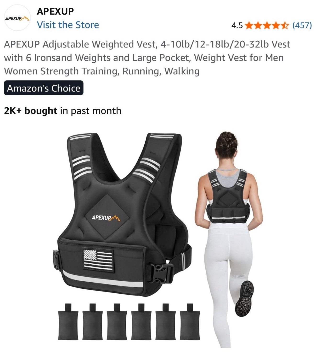 Weighted vest 4-10 lb option! 

#LTKActive #LTKfitnessgoals #LTKGiftGuide