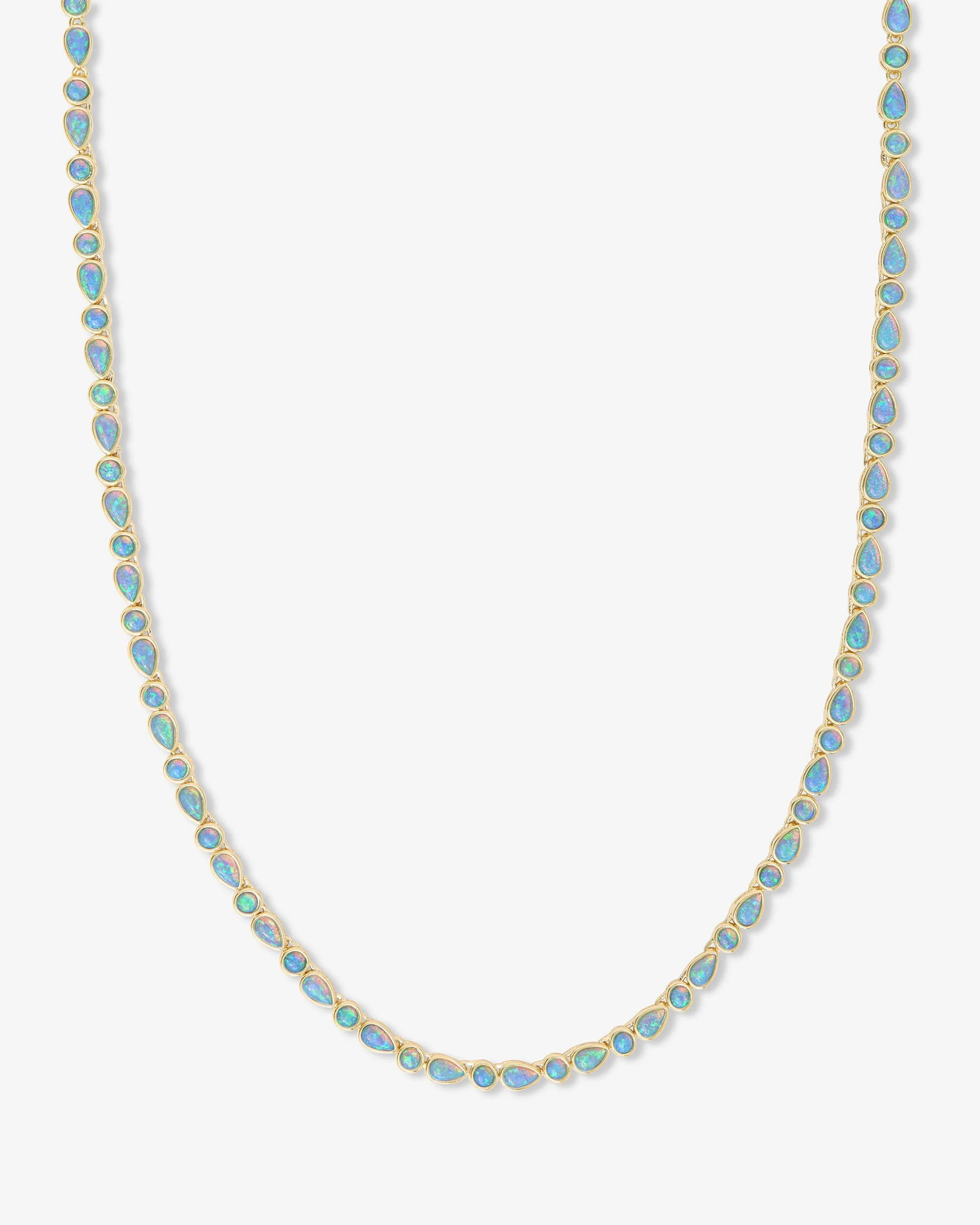 Isla Tennis Necklace - Gold|Blue Opal - 18 | Melinda Maria Jewelry