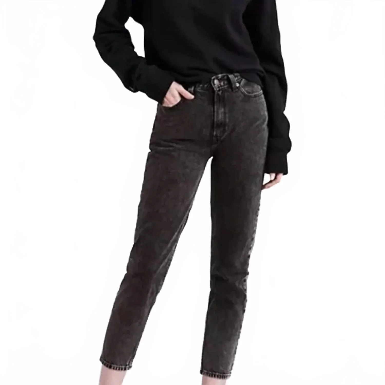 Women's Premium Mom Jeans In Black, Gray | Shop Simon