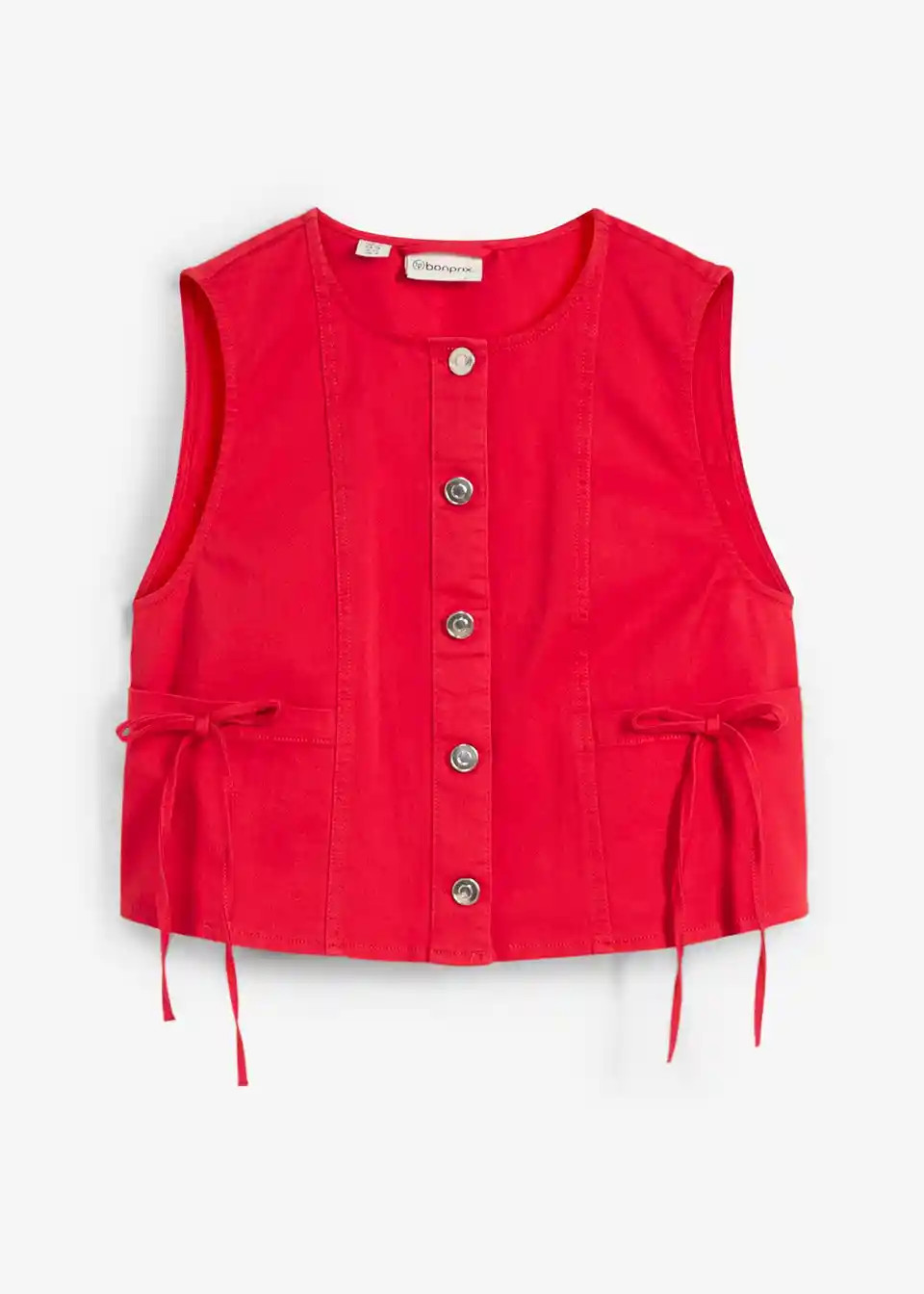 Trendige Twill-Weste mit aufgesetzten Taschen und Knopfleiste | Bonprix DE