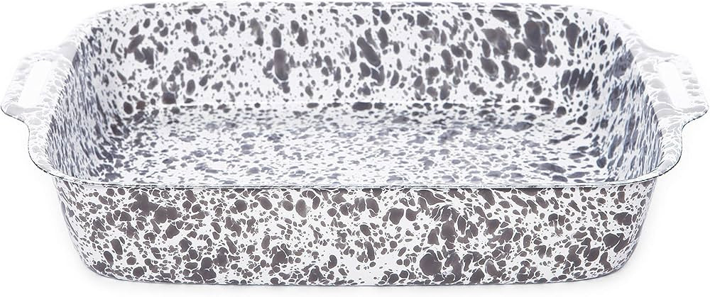 Enamelware Lasagna Pan, 15 x 9.5 inches, Grey/White Splatter | Amazon (US)