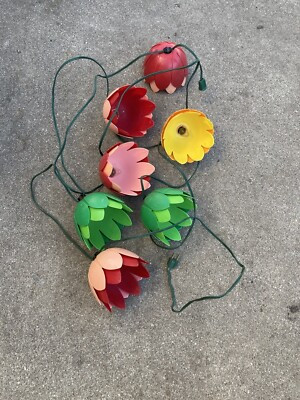 Vintage Blow Mold Tulip Flower Patio Party TIKI Camping RV String 7 Lights | eBay US